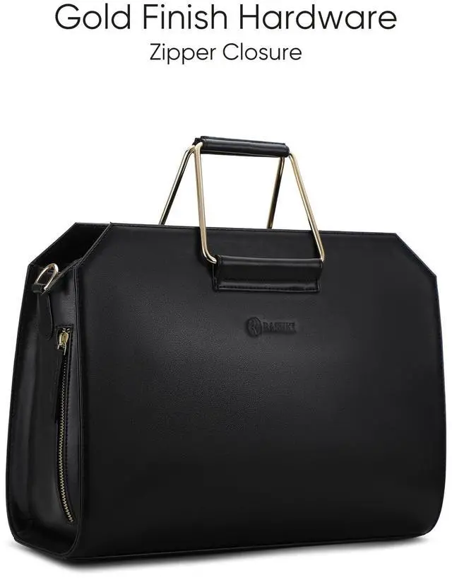 Alt view image 2 of 5 - RASHKI CHIQUE - 15.6" Laptop Tote Bag for Women | Professional Office Bag | Detachable & Adjustable Strap | Vegan Leather (Black)