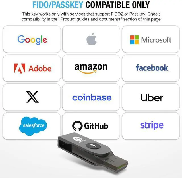 Alt view image 3 of 5 - Thetis Pro-A FIDO2 Security Key Passkey Device with USB A & NFC, TOTP/HOTP Authenticator APP, FIDO 2.0 Two Factor Authentication 2FA MFA, Works with Windows/macOS/Linux/Gmail/Facebook/Dropbox/GitHub