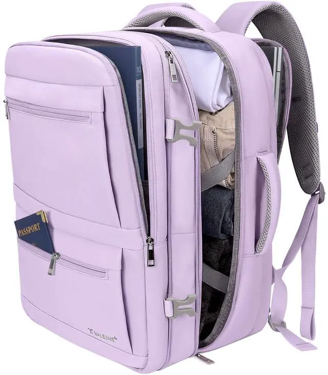 Main image of BALEINE Travel Backpack for Women Men, Large Sturdy Carry On Laptop Backpack Gifts for Business, Casual, Weekender, Hiking (XL, Lavender)