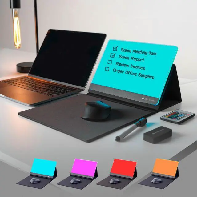 Main image of Note Tower LED Mousepad Whiteboard | Dry Erase Acrylic Board for Desk | Light Up Color White Board | Write Notes & to-Do Lists, Gaming Performance Mouse Pad, for Office, Home, School (Electric)