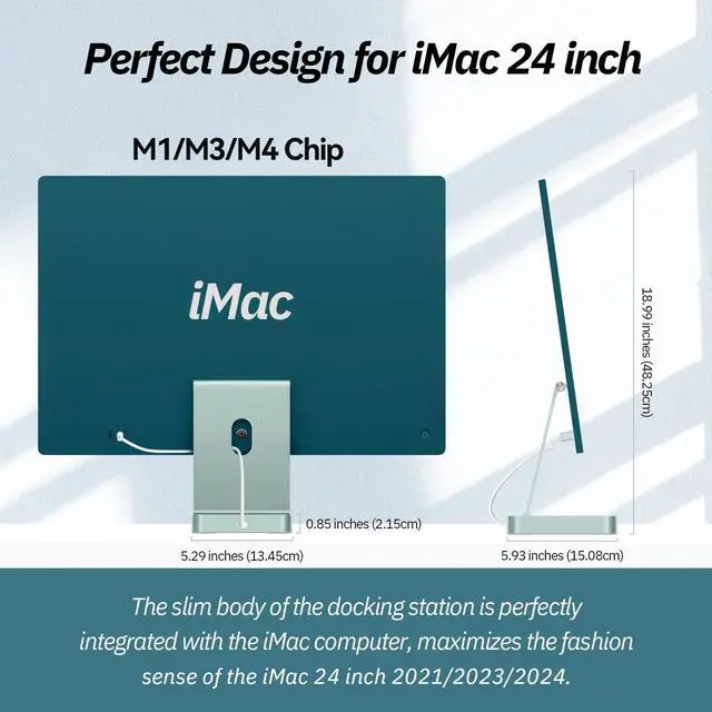 Alt view image 4 of 5 - USB C Hub for iMac 24 inch 2021/2023/2024, Minisopuru iMac Hub Support M.2 NVMe SSD, iMac Accessories for iMac M1/M3/M4, iMac Adapter with USB A/C 10Gbps, SD/TF, M.2 SSD (Not Included), Green