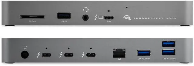 Alt view image 2 of 5 - OWC 11-Port Thunderbolt Dock with 4 Ports, 4 USB Ports, Ethernet, Audio, and Card Reader Functionality for Thunderbolt 3 Mac or Thunderbolt 4 PC