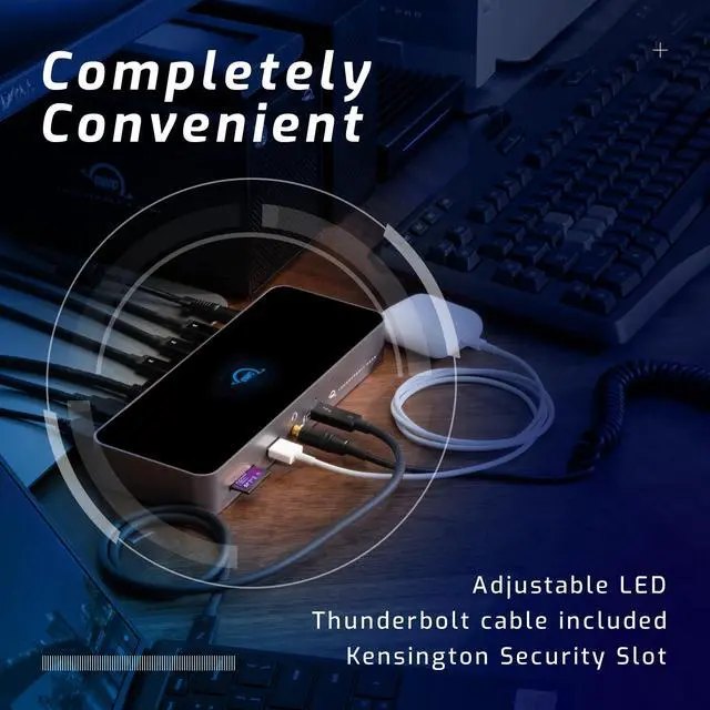 Alt view image 3 of 5 - OWC 11-Port Thunderbolt Dock with 4 Ports, 4 USB Ports, Ethernet, Audio, and Card Reader Functionality for Thunderbolt 3 Mac or Thunderbolt 4 PC