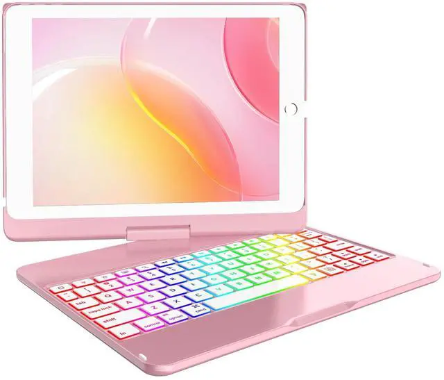 Main image of MMK Keyboard Case Compatible for 9.7 Inch 2018 6th Gen, Detachable Wireless Bluetooth Keyboard Compatible with 2017 (5th Gen)- Air 2/ Air Case, Magnetic Auto Sleep/Wake (Rose Gold)