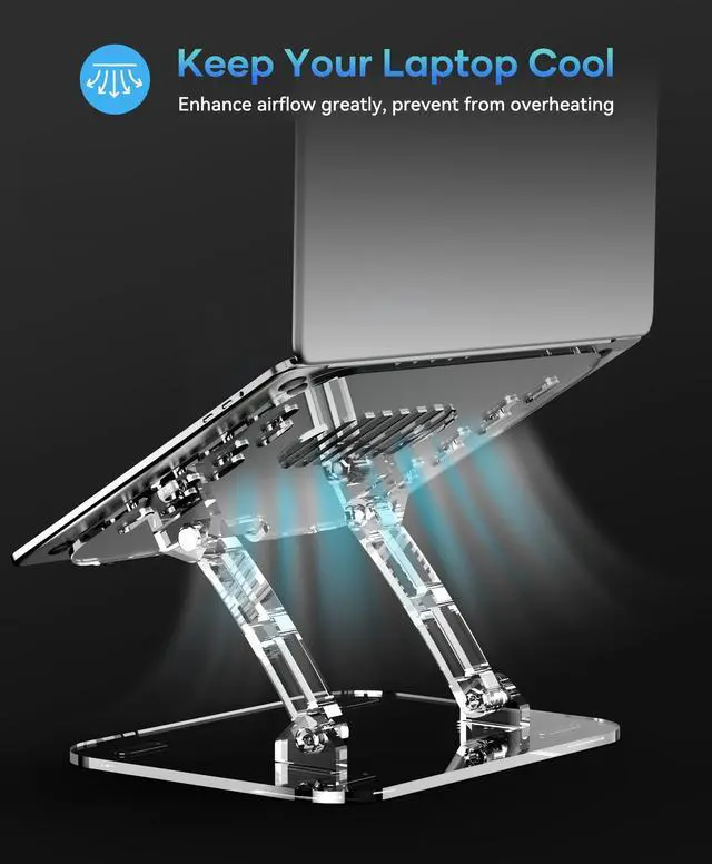 Alt view image 4 of 5 - Lpoake Adjustable Foldable Laptop Stand, Portable Ergonomic Computer Stand for Laptop, Compatible with 10 to 15.6 Inches Notebook Computers