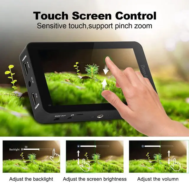 Alt view image 5 of 5 - Desview R6 Camera Monitor, 5.5 inch Touch Screen Field Monitor 4K HDMI 2800nits Ultra High Brightness IPS 178° View Angle with 3D Lut Waveform VectorScope Histogram Support 8V DC Output