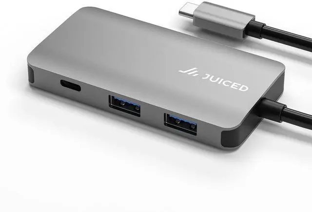 Alt view image 2 of 5 - Juiced Systems QuadHUB Power - USB-C Generation 2 10Gbps 100 Watt Power Delivery Hub - 2X USB-C 10Gbps Ports - 2X USB-A 10 Gbps Ports