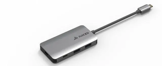Alt view image 3 of 5 - Juiced Systems QuadHUB Power - USB-C Generation 2 10Gbps 100 Watt Power Delivery Hub - 2X USB-C 10Gbps Ports - 2X USB-A 10 Gbps Ports
