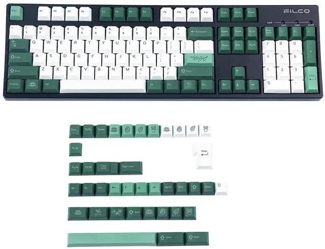 Main image of 144 Keys Botanical Cherry Profile PBT Dye Sub Keycaps for MX Mechanical Keyboard GMMK Filco Ducky 104 TKL GK61 KBD75 96 GK64 68 (144 Key Botanical)