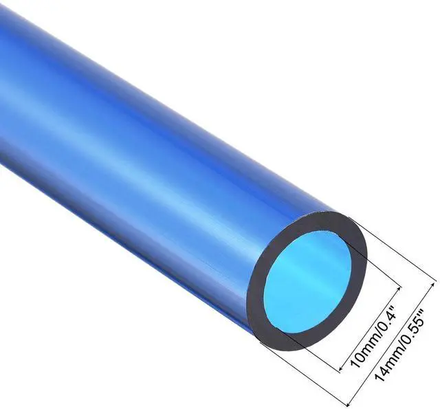 Alt view image 3 of 5 - uxcell PETG Tubing Hard Tube 10mm ID, 14mm OD, 0.5m/20inch Length, Blue for PC Water-cooling System 4pcs