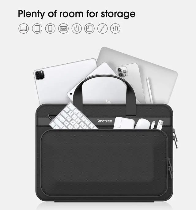 Alt view image 3 of 5 - Smatree 14-15.6 inch Laptop Shoulder Briefcase Compatible with MacBook Pro 16 inch and Hard Shell Laptop Sleeve Case Compatible with 2019 2018 MacBook Pro 15.4 inch