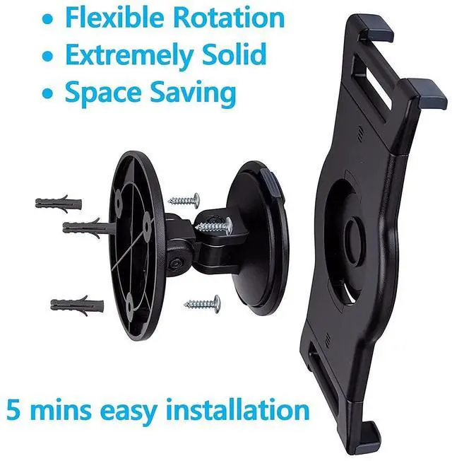 Alt view image 3 of 5 - AboveTEK Retail Kiosk iPad Stand, 360° Rotating Commercial iPad Wall Mount, Horizontal/Vertical Tilt Tablet Holder Two Brackets to Fit 6-13" Tablets(Black)
