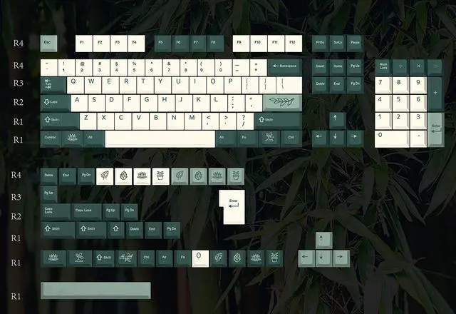 Alt view image 2 of 5 - 144 Keys Botanical Cherry Profile PBT Dye Sub Keycaps for MX Mechanical Keyboard GMMK Filco Ducky 104 TKL GK61 KBD75 96 GK64 68 (144 Key Botanical)