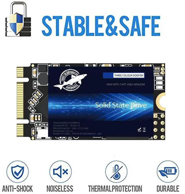 Alt view image 5 of 5 - Dogfish M.2 2242 SSD 500GB 3D NAND TLC SATA III 6Gb/s, Internal Solid State Drive - compatible Laptop PC Desktop (M.2 2242 500 GB)