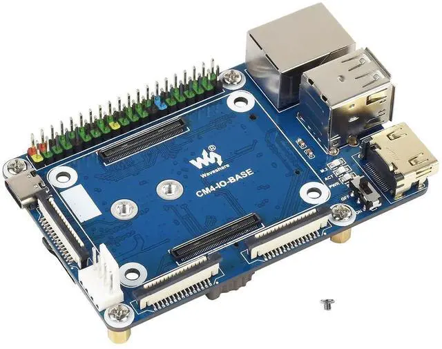 Main image of for Raspberry Pi Compute Module 4 IO Board,Mini Base Board (B) Full Version with Standard CM4 Socket and Color-Coded Raspberry Pi 40PIN GPIO Header Onboard CSI/DSI/FAN/HDMI/USB/RJ45 Connectors