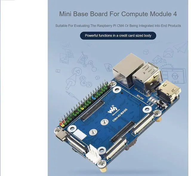 Alt view image 3 of 5 - for Raspberry Pi Compute Module 4 IO Board,Mini Base Board (B) Full Version with Standard CM4 Socket and Color-Coded Raspberry Pi 40PIN GPIO Header Onboard CSI/DSI/FAN/HDMI/USB/RJ45 Connectors