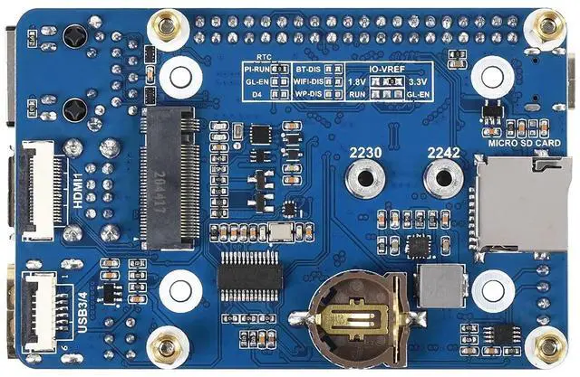 Alt view image 2 of 5 - for Raspberry Pi Compute Module 4 IO Board,Mini Base Board (B) Full Version with Standard CM4 Socket and Color-Coded Raspberry Pi 40PIN GPIO Header Onboard CSI/DSI/FAN/HDMI/USB/RJ45 Connectors