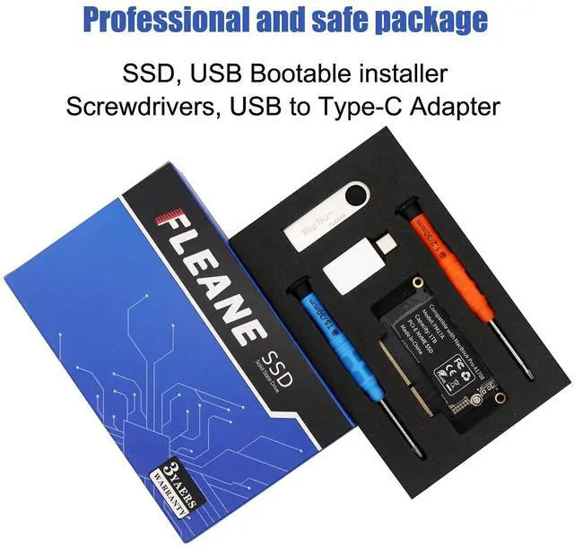 Alt view image 3 of 5 - FLEANE FM17A 512GB PCIE 3.0x4 NVME 3D NAND TLC Flash SSD for MacBook Pro Retina A1708 (2016-2017) Included DIY Tools (512GB)