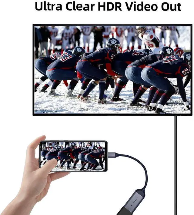 Alt view image 3 of 5 - HyperDrive USB C to HDMI Adapter 8K60Hz, 4K144Hz, 2.1 HDR Video Output USB C to HDMI, Slim Design w/Silicone Cover, Compatible w/MacBook Pro/Air, iPad Pro/Air, Mac Mini