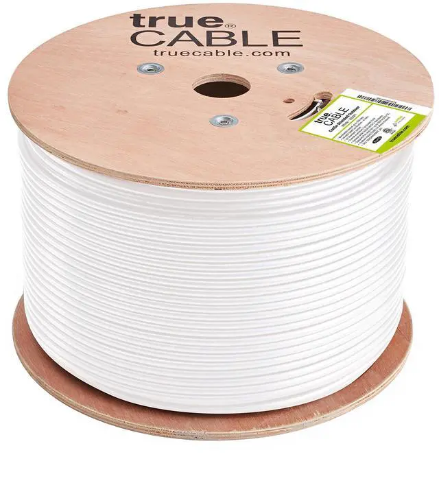 Alt view image 2 of 5 - trueCABLE Cat5e Outdoor, Shielded F/UTP, 1000ft, UV Resistant, CMX Rated, White, 24AWG Solid Bare Copper, 350MHz, PoE++ (4PPoE), ETL Listed, Bulk Ethernet Cable