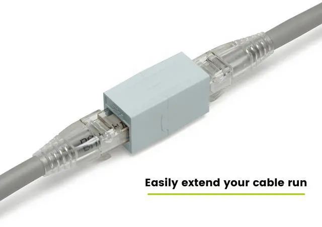 Alt view image 4 of 5 - trueCABLE Cat6A Inline Coupler, Unshielded (UTP), PoE++ (4PPoE), UL Listed, ETL Verified, ANSI/TIA 568-2.D Cat 6A Performance Compliant, Female to Female RJ45 Couplers, Gray, 6 Pack