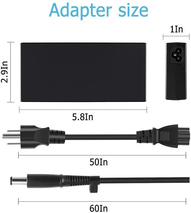 Alt view image 3 of 4 - 120W AC Charger Replacement for HP 906329-002 902369-003 902369-002 902369-001 740243-001 TPC-F122-D23 TPC-Q068-24 TPC-Q069-24 DOC0200A-OBP 2UK37AA#ABB Thunderbolt Dock G2 2UK37AA#ABA