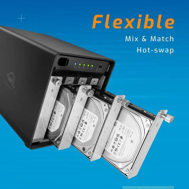 Alt view image 3 of 5 - OWC ThunderBay 4 with Dual Thunderbolt 3 Ports (0GB)