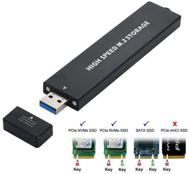 Alt view image 4 of 5 - NFHK USB 3.0 to NVME M-Key M.2 NGFF SATA SSD External PCBA Case Conveter Adapter RTL9210B Chipset