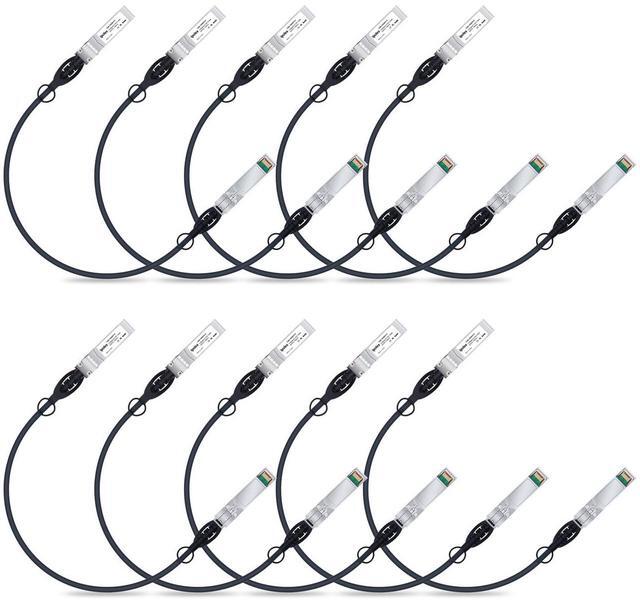 Main image of ipolex 10G SFP+ Twinax Cable, Direct Attach Copper(DAC) Passive Cable, 0.5m (1.64ft), for Cisco SFP-H10GB-CU0.5M, Meraki, Ubiquiti, Mikrotik, Intel, Fortinet, Netgear, D-Link, TP-Link and More,10 Pack