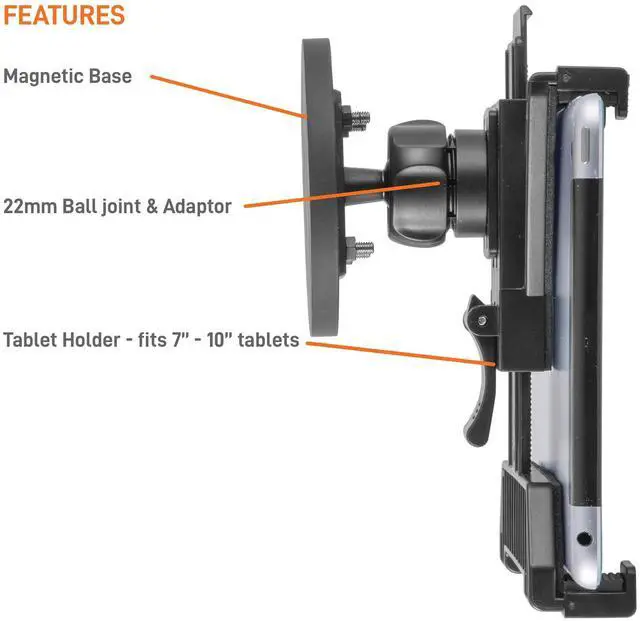 Alt view image 2 of 5 - iBOLT TabDock MagDock- Heavy Duty Magnetic Mount for All 7-11 inch Tablets- Great for fridges, Restaurants, Automotive, Workout Equipment, or Any Magnetic Metal Surface