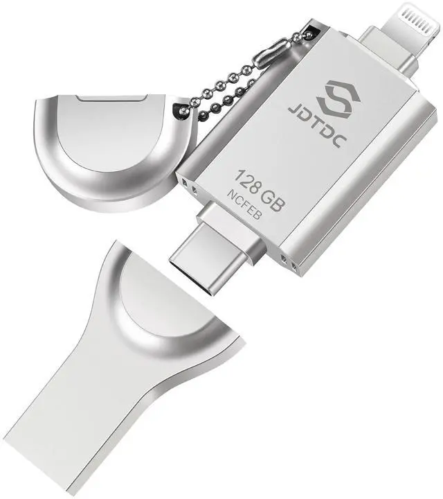 Main image of iPhone-Flash-Drive Genuine Apple MFi Certified 128GB Photo-Stick-iPhone-Memory 16/15/14 Photo-Storage-Stick External-Storage-Thumb-Drive Apple-Photo-Transfer-Device Phone-Storage-Saver-iPad-USB-Drive