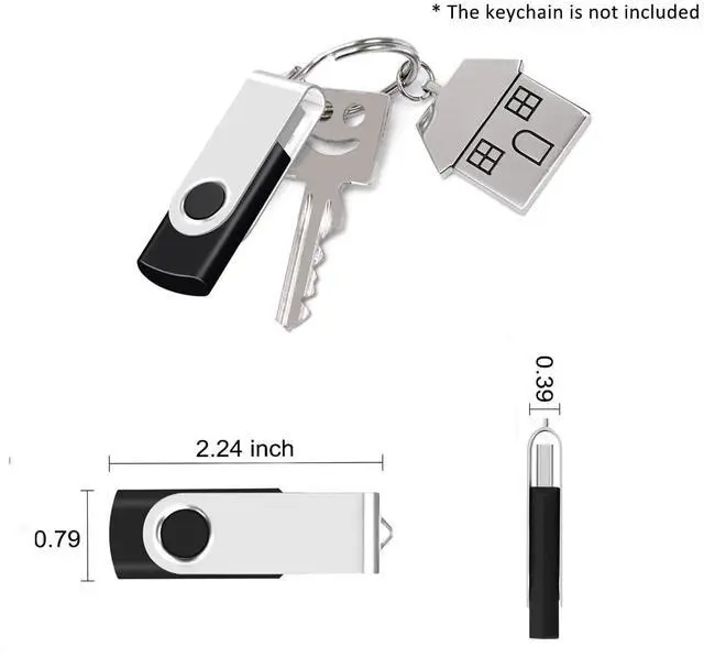 Alt view image 5 of 5 - EASTBULL 50PCS 1GB Bulk Flash Drives USB 2.0 1GB Flash Drives Pack Thumb Drives Bulk Swivel Bulk USB Drives, Black