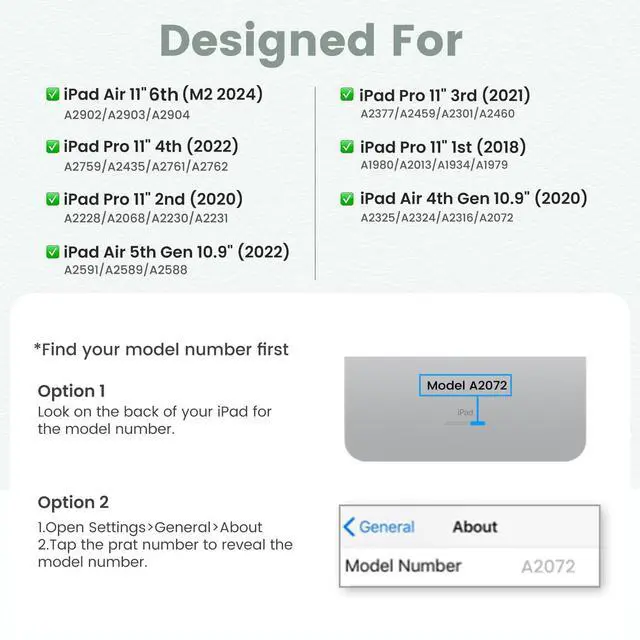 Alt view image 2 of 5 - Keyboard case for ipad Air 11 inch(M2 2024)/10.9 Inch Air 5th 4th Generation & iPad Pro 11 inch (1st/2nd/3rd/4th Gen)-Backlit Detachable Keyboard, Folio Cover with Upper Easily Pencil Holder-(Green)