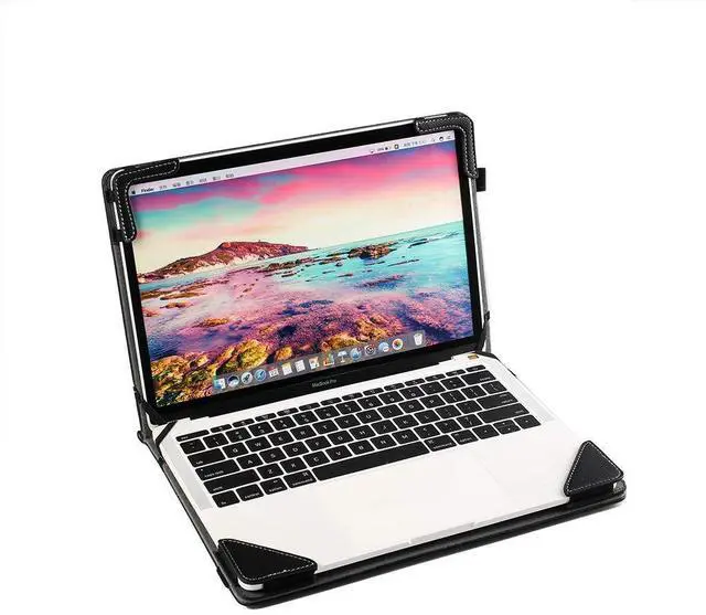 Alt view image 2 of 5 - Berfea Laptop Case Cover Compatible with HP Envy x360 15 15t 15z dr bp cn dy dw dq bp fq eq Series 15.6 inch Notebook Sleeve PU Leather Stand Hard Protective Skin