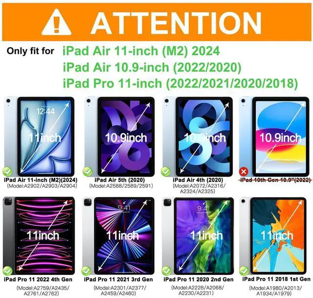 Alt view image 2 of 5 - BATYUE Case for iPad Air 11-inch M3 (2025) / M2 (2024), iPad Air 5th/4th 10.9 inch(2022/2020), iPad Pro 11" 4th/3rd/2nd/1st, Kids Cover with 360° Rotating Stand, Pencil Holder, Carrying Strap, Blue