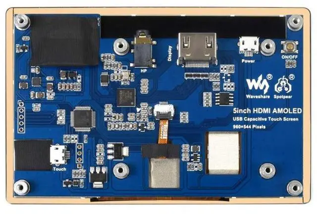 Alt view image 3 of 5 - 5inch HDMI Capacitive Touch AMOLED Display Monitor with Toughened Glass Cover Screen Resolution 960×544 Supports PC Raspberry Pi 4 3 Model B B+ Zero Jetson Nano @XYGStudy