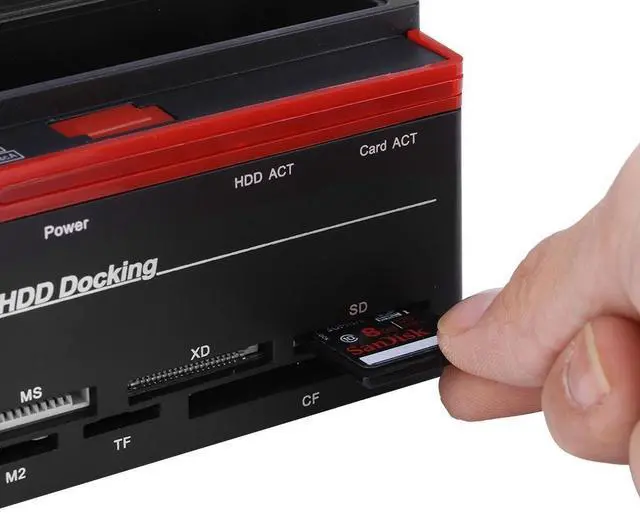 Alt view image 4 of 5 - Dual-Bay 2.5"/3.5" Hard Drive Dock Station IDE HDD Enclosure Docking Dock Station USB2.0 Hub Card Reader