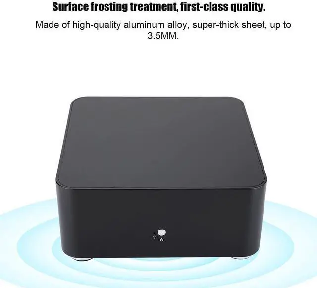 Alt view image 4 of 5 - L80 Mini ITX Gaming Case - Aluminum PC Case, HTPC (170 x 170MM ITX Motherboard), Black, USB 2.0