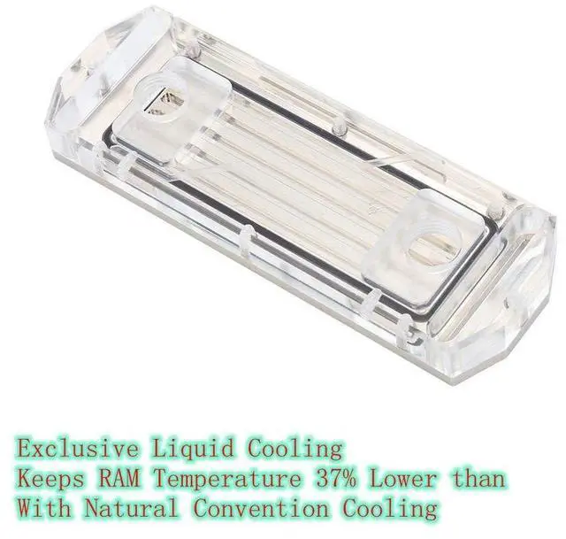 Alt view image 2 of 5 - Universal Module Water Cooling Block, with Copper Substrate+Imported PMMA Water Cooling Block with Built-in Sealing Ring for 4 Memory Heat Sink