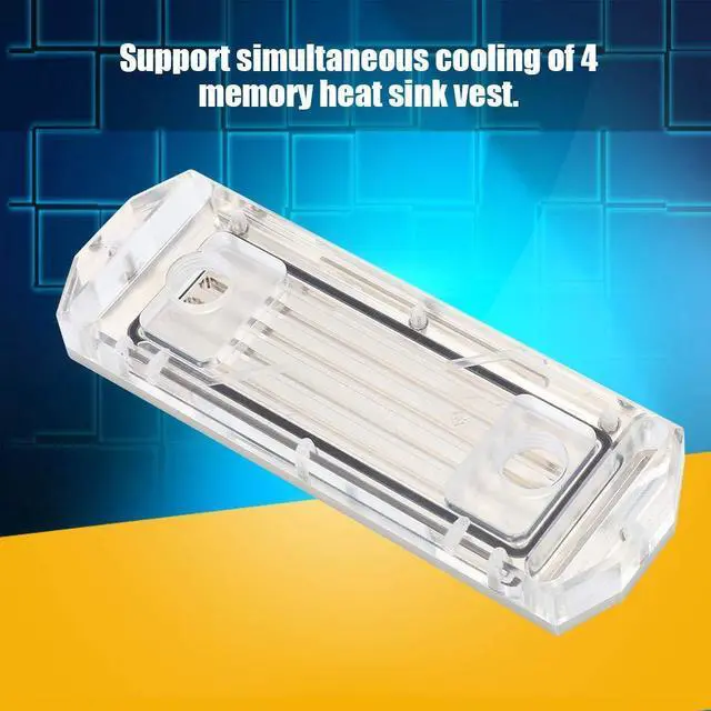 Alt view image 3 of 5 - Universal Module Water Cooling Block, with Copper Substrate+Imported PMMA Water Cooling Block with Built-in Sealing Ring for 4 Memory Heat Sink