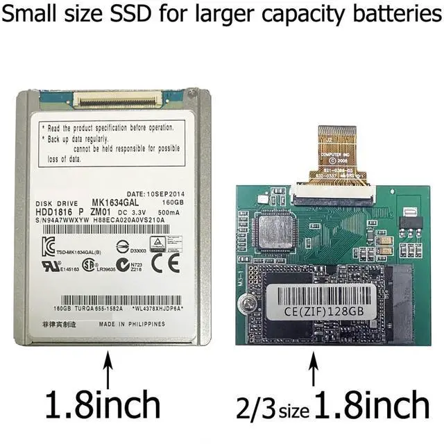 Main image of SELLTOONE 128GB SSD for iPod Classic 6th 7th iPod Video 5Gen 5.5th Replace HS081HA MK8010GAH MK8022GAA MK1634GAL MK1231GAL ZIF CE Solid State Drive (128GB)