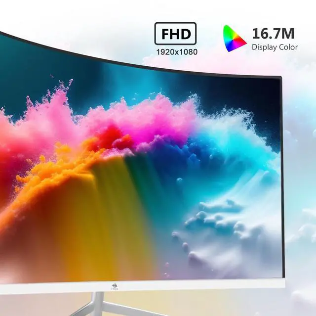 Alt view image 4 of 5 - Z-Edge 24-inch Curved Gaming Monitor, Full HD 1080P 1920x1080 LED Backlight Monitor, with 75Hz Refresh Rate and Eye-Care Technology, U24C 178deg Wide View Angle, VGA+HDMI