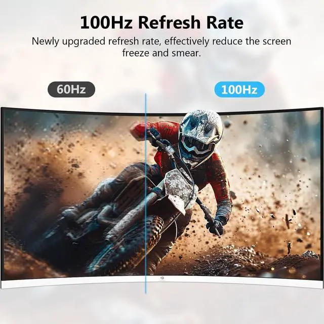Alt view image 4 of 5 - Z-Edge 27-inch Curved Gaming Monitor, Full HD 1080P 1920x1080 LED Backlight Monitor, with 100Hz Refresh Rate and Eye-Care Technology, 178deg Wide View Angle, VGA+HDMI