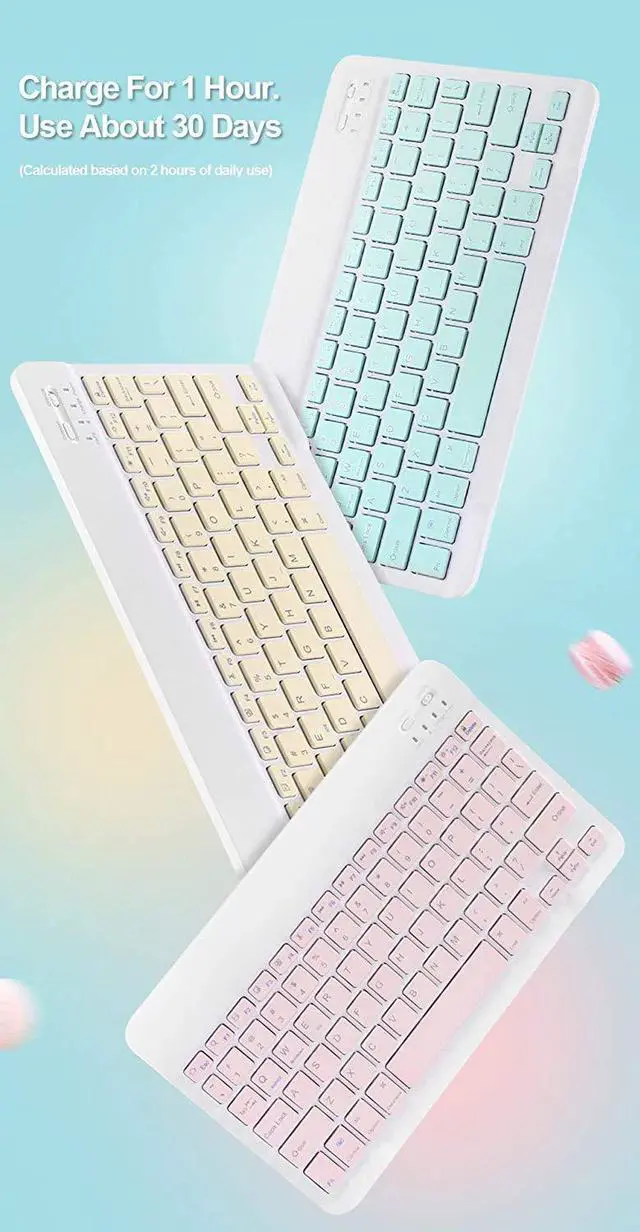 Alt view image 5 of 5 - Keyboard Case for iPad Air 11 inch (M3 2025/M2 2024) with Mouse, Case for iPad Air 5th/4th Gen with Keyboard Cover with Pencil Holder, Pink