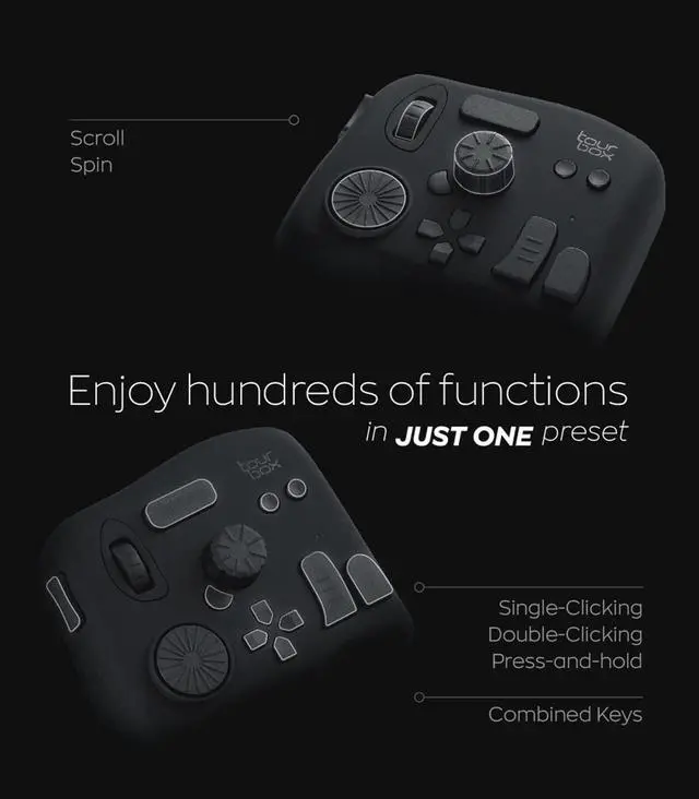 Alt view image 2 of 5 - TourBox NEO - Custom Controller for Photo Video Editing, Color Grading, Illustration, MacOS/Windows, Photoshop Lightroom Davinci Resolve After Effects Premiere Final Cut Pro Programmable Keyboard