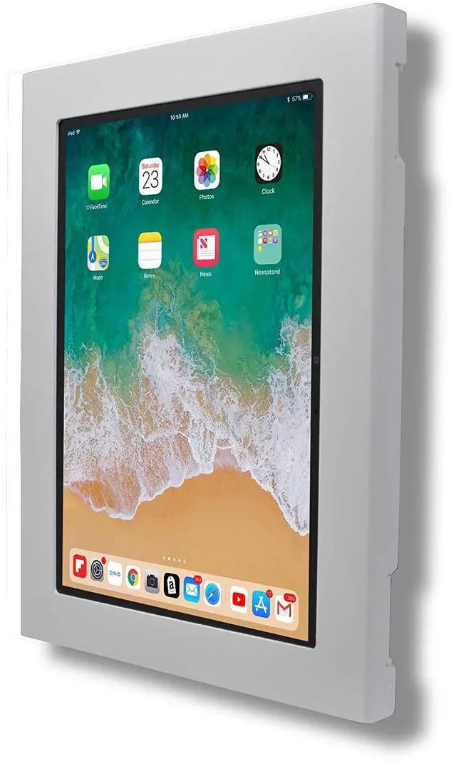 Alt view image 2 of 5 - TABcare Locking Security Metal Case for Apple iPad Air 4 5 10.9" Tablet for Kiosk, POS, Store, Show Display (White, iPad Air 4/5 10.9)