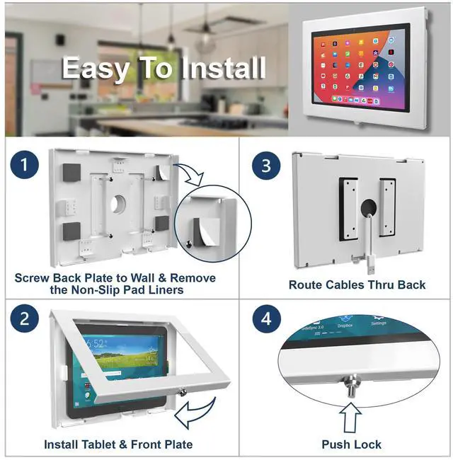 Alt view image 4 of 5 - TABcare Locking Security Metal Case for Apple iPad Air 4 5 10.9" Tablet for Kiosk, POS, Store, Show Display (White, iPad Air 4/5 10.9)
