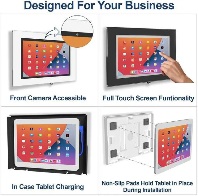 Alt view image 5 of 5 - TABcare Locking Security Metal Case for Apple iPad Air 4 5 10.9" Tablet for Kiosk, POS, Store, Show Display (White, iPad Air 4/5 10.9)