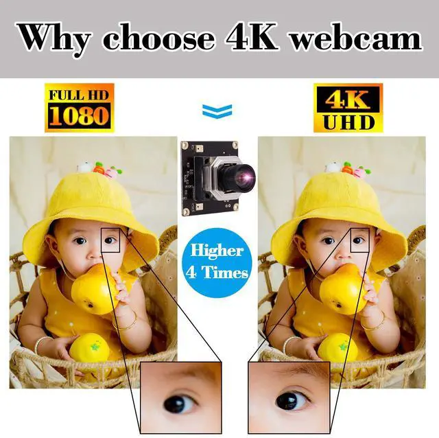 Alt view image 2 of 5 - Hotpet 4K Autofocus USB Camera Module Sony IMX415 No Distortion Lens Video Surveillance Camera for Machine Vision, 3840x2160@ 30fps USB Webcamera, Plug&Play OTG Webcam