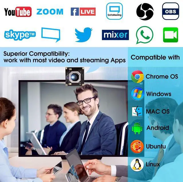 Alt view image 5 of 5 - Hotpet 4K Autofocus USB Camera Module Sony IMX415 No Distortion Lens Video Surveillance Camera for Machine Vision, 3840x2160@ 30fps USB Webcamera, Plug&Play OTG Webcam